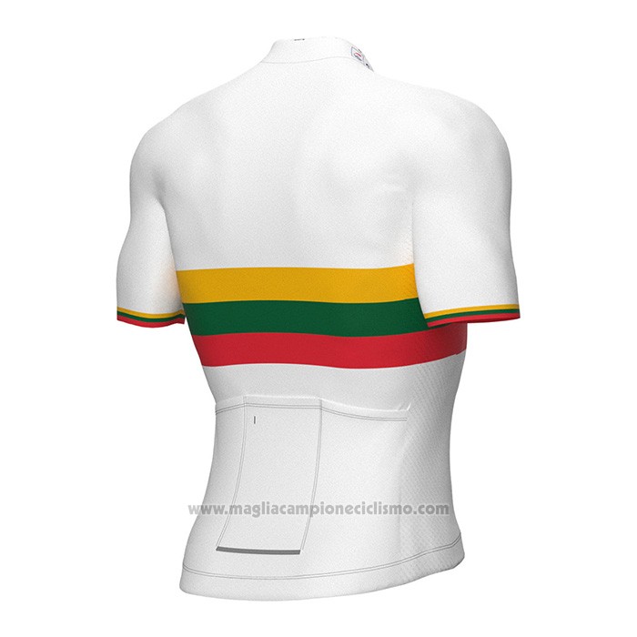 2022 Abbigliamento Ciclismo Groupama FDJ Bianco Giallo Verde Rosso Manica Corta e Salopette